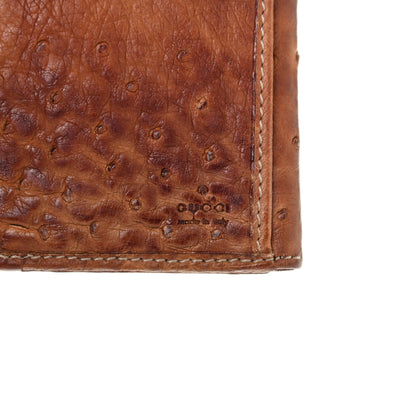 Gucci Ostrich Britt Continental Wallet Brown 6 of 7