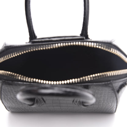 Givenchy Calfskin Crocodile Embossed Mini Antigona Black 5 of 9