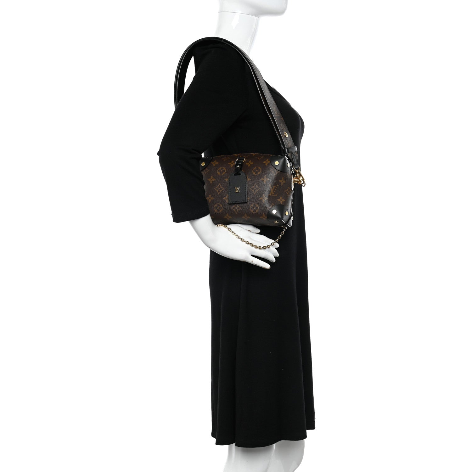 Louis Vuitton Monogram Petite Malle Souple Black 2 of 9