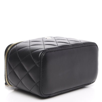 Chanel Lambskin Quilted Small Vanity Case With Chain Black 4 of 10