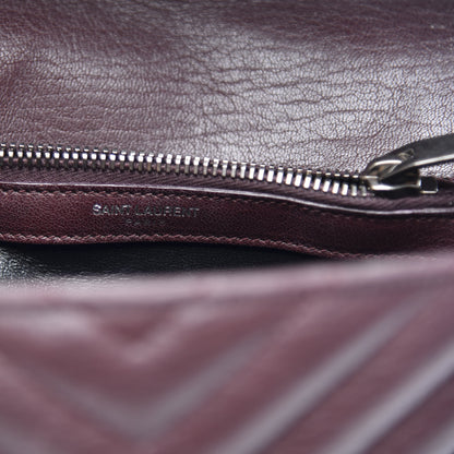 Saint Laurent Sheepskin Matelasse Chevron Monogram Medium College Bag Amaranto 8 of 12