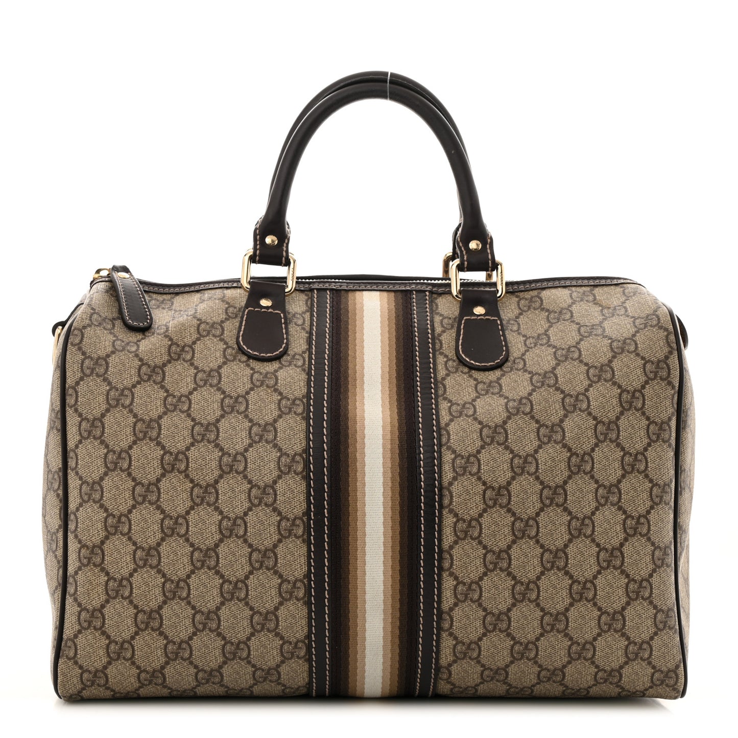 GG Plus Monogram Web Medium Joy Boston Dark Brown