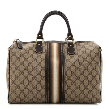 Gucci GG Plus Monogram Web Medium Joy Boston Dark Brown 1 of 12