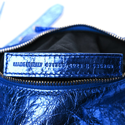 Balenciaga Metallic Arena Agneau Le Cagole Shoulder Bag XS Blue 7 of 10