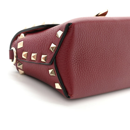 Valentino Garavani Pebbled Calfskin Mini Rockstud Crossbody Bag Rubin 6 of 9