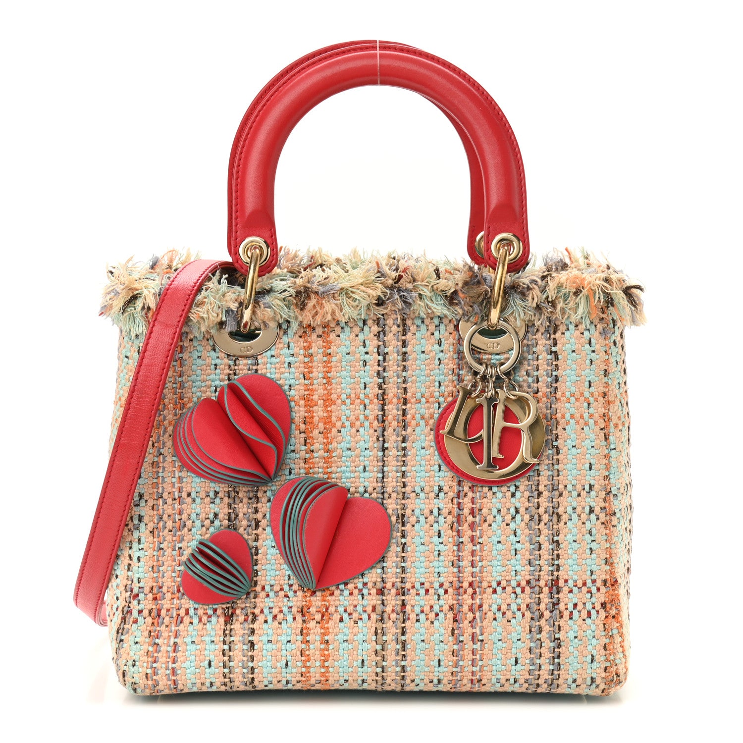 Christian Dior Tweed Heart Deco Medium Lady Dior Multicolor 1 of 9