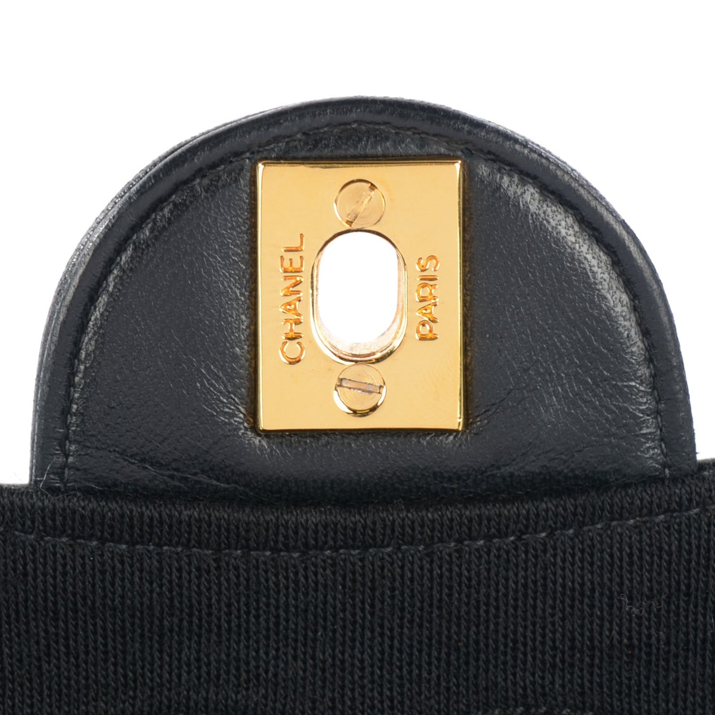 Lambskin Jersey Quilted Small Flap Black