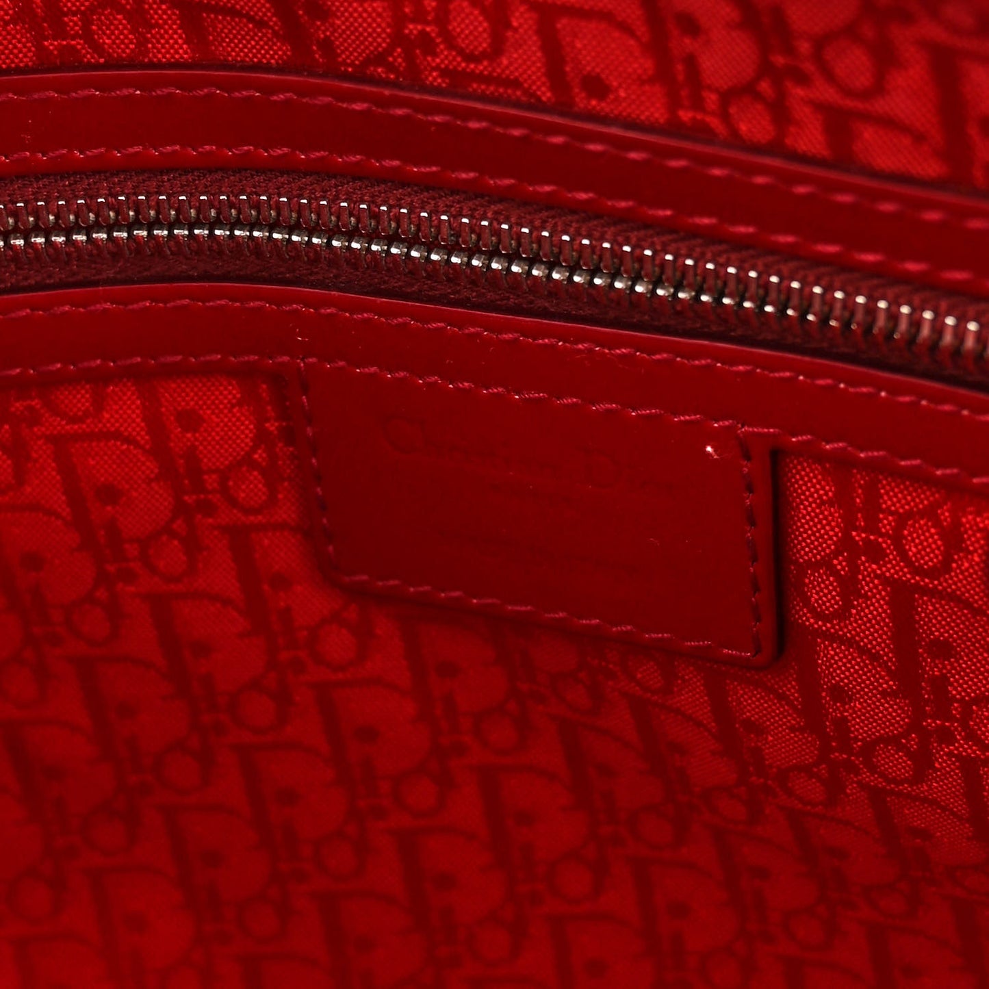 Patent Cannage Large Lady Dior Red