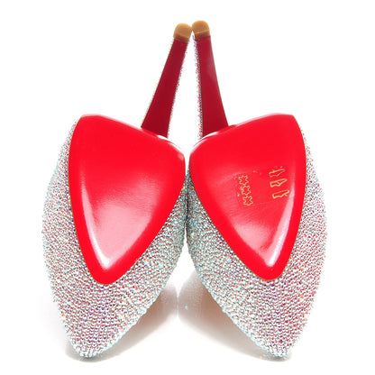 Christian Louboutin Crystal Suede Burma Daffodile Strass 160 Pumps 39 Aurora Boreale 5 of 6