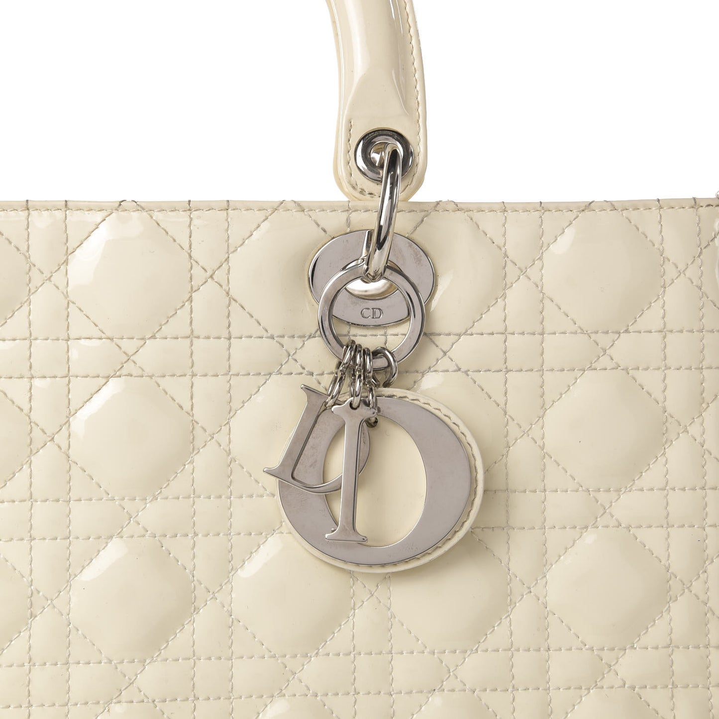 Patent Cannage Large Lady Dior White