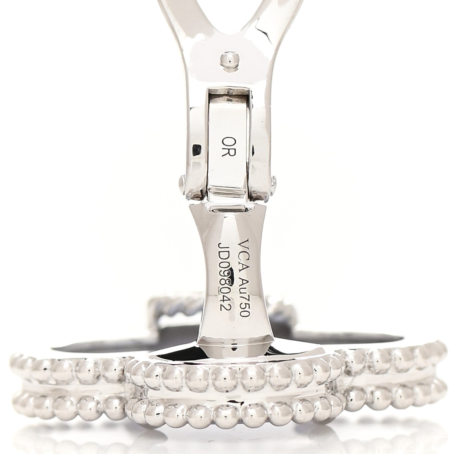 18K White Gold Chalcedony Magic Alhambra Earrings
