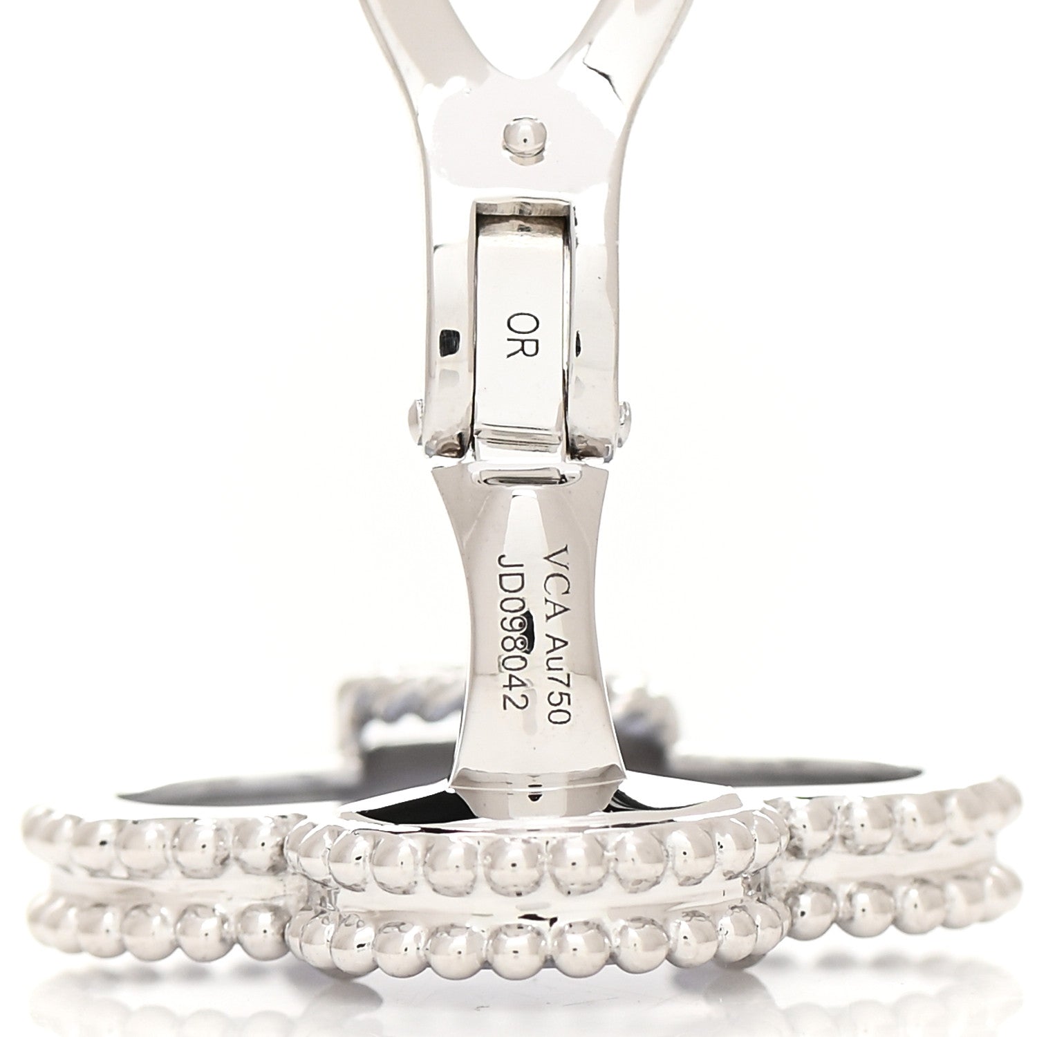 Van Cleef & Arpels 18K White Gold Chalcedony Magic Alhambra Earrings 4 of 6