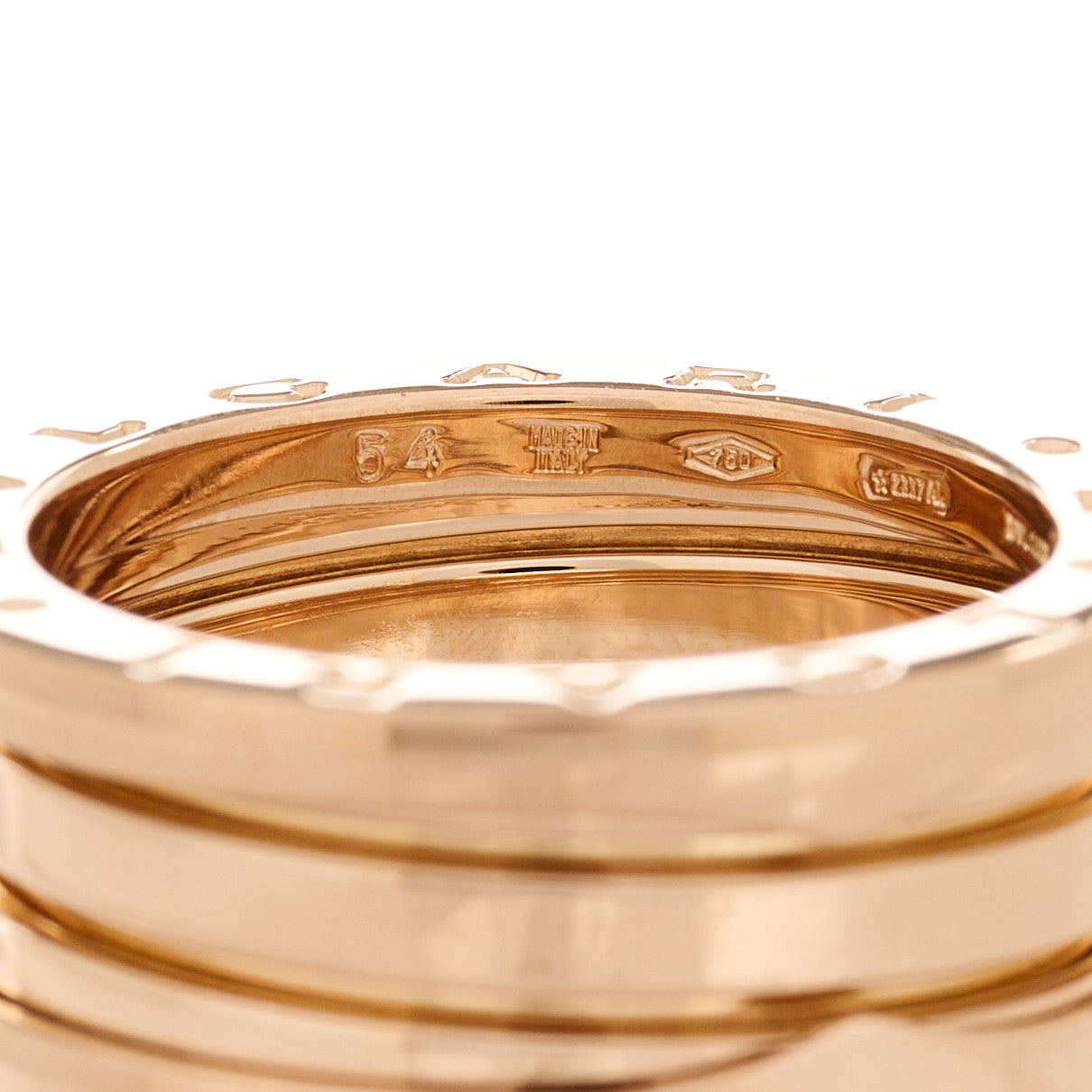 Bulgari 18K Rose Gold B.Zero1 Three-Band Ring 54 7 4 of 7