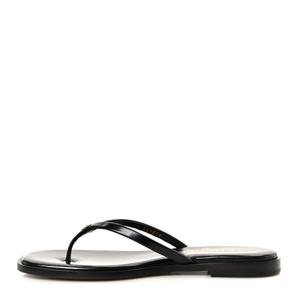 Chanel Goatskin CC Times Square Thong Sandals 38.5 Black 1 of 10