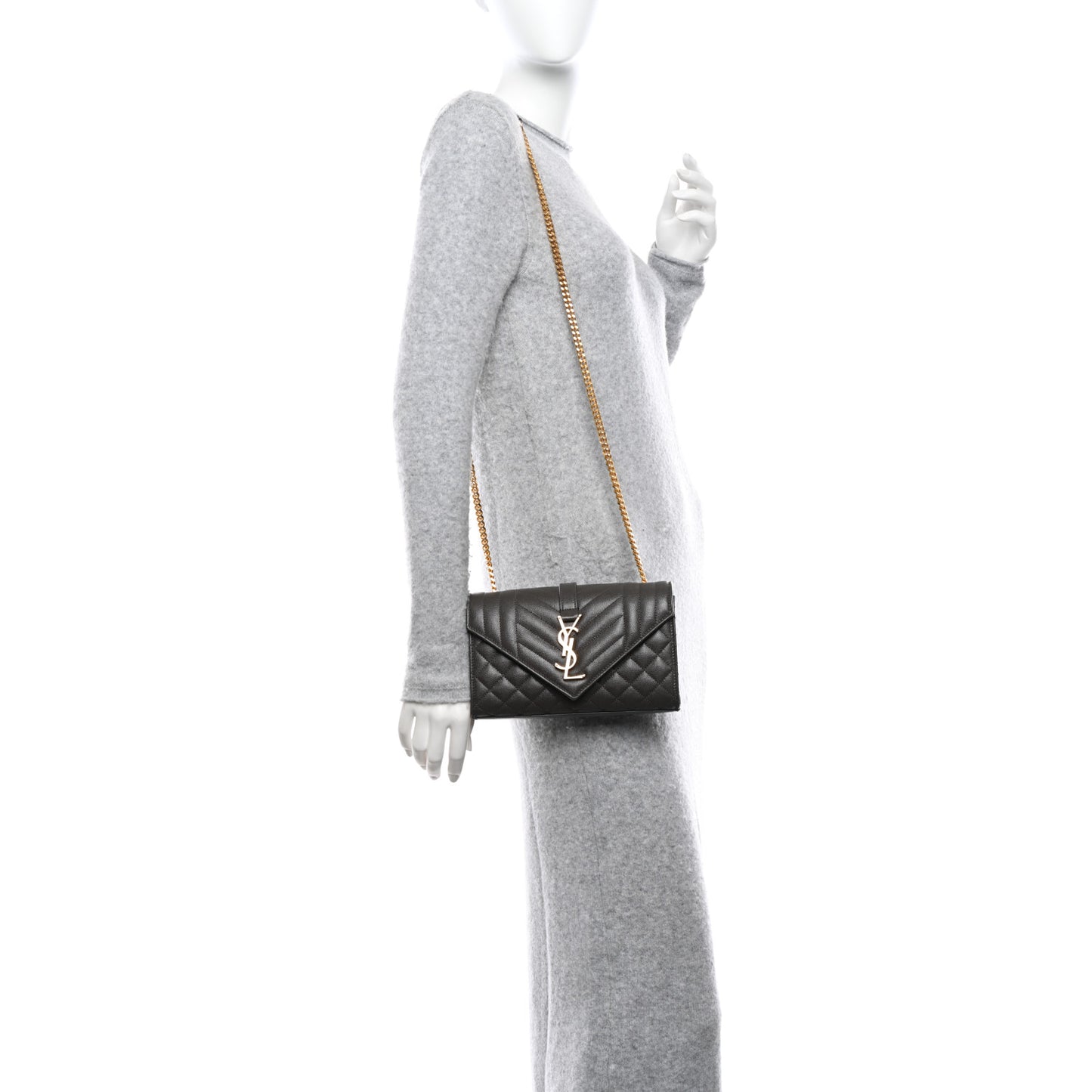 Grain De Poudre Textured Mixed Matelasse Triquilt Small Monogram Satchel Pebble
