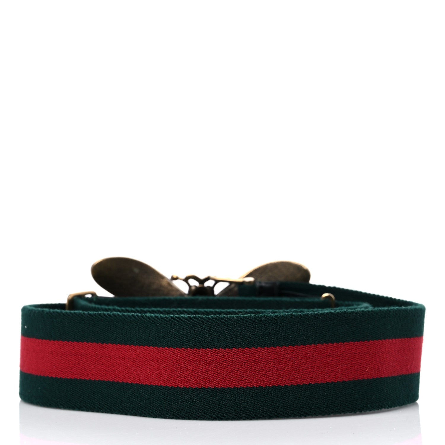 Gucci Web Queen Margaret Bee Belt 90 36 Red Green 2 of 4