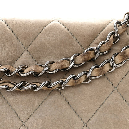 Chanel Lambskin Quilted Jumbo Chanel 3 Flap Light Grey 12 of 22