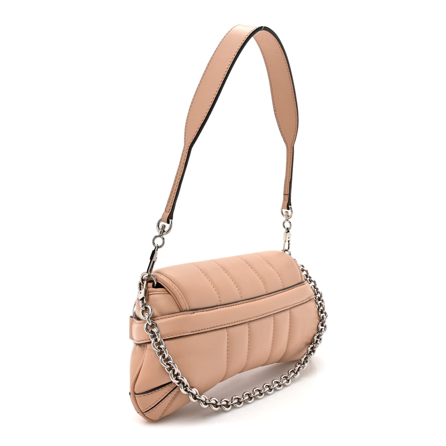 Nappa Vertical Matelasse Small Maxi Horsebit Chain Shoulder Bag Beige