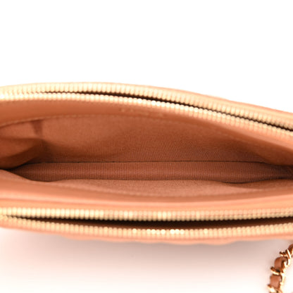 Chanel Lambskin Quilted Small Clutch With Chain Dark Beige 6 of 16