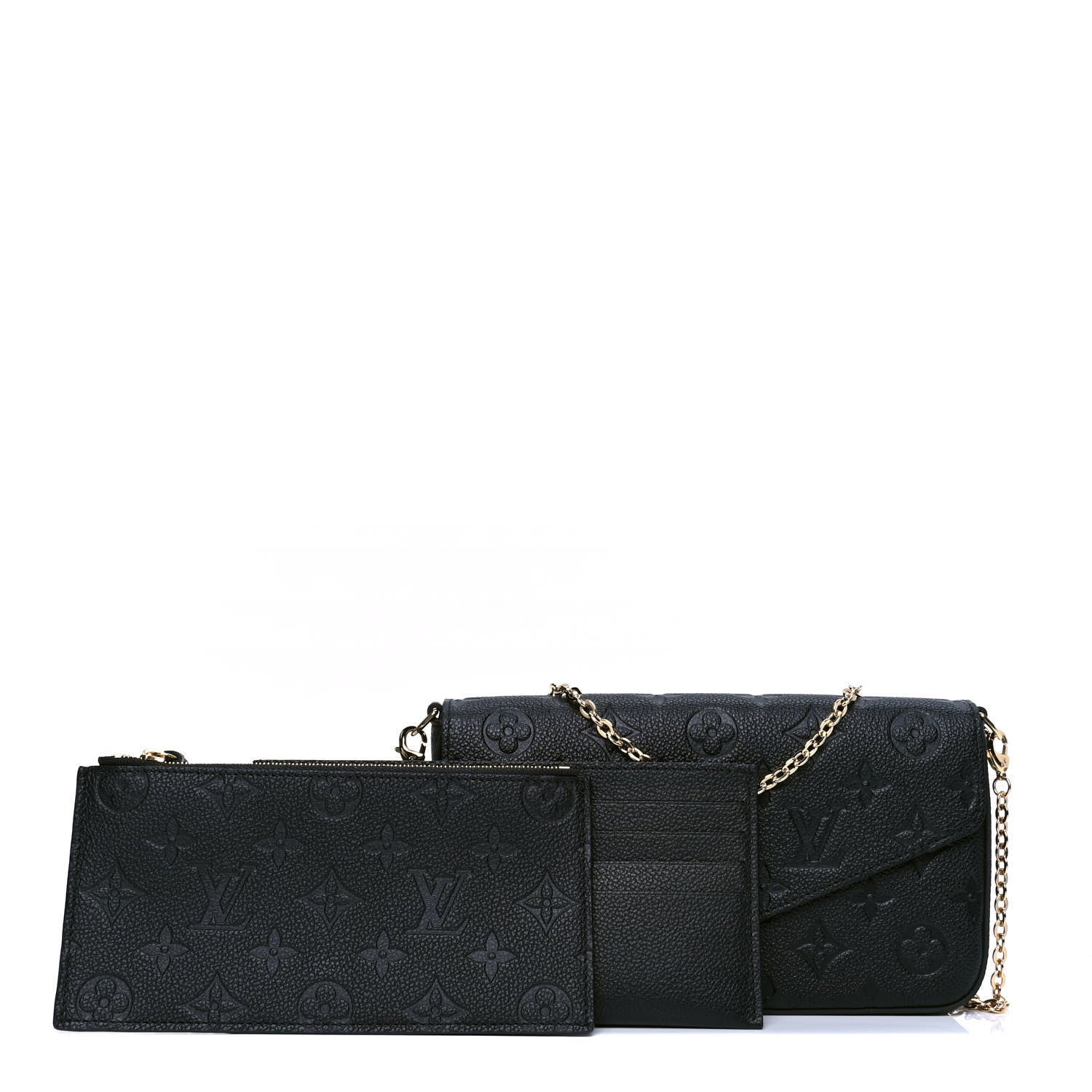 Louis Vuitton Empreinte Pochette Felicie Chain Wallet Black 2 of 5