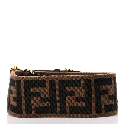Fendi Ribbon Vitello Seta FF 1974 Adjustable Strap You Fango Marrone Black 2 of 5