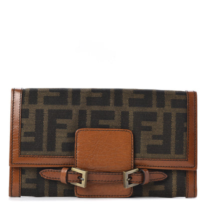 Fendi Zucca Continental Strap Wallet Tobacco 1 of 9