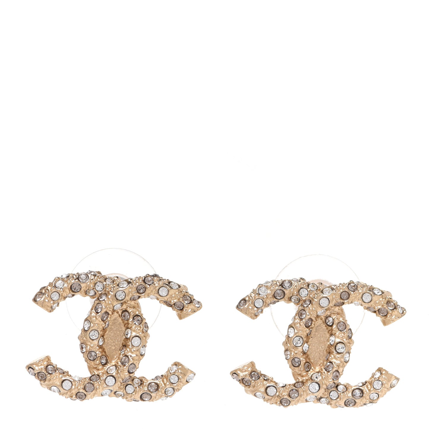 Crystal CC Earrings Light Gold