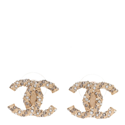 Chanel Crystal CC Earrings Light Gold 1 of 5