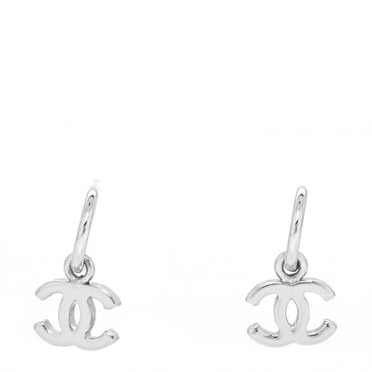 Chanel Ruthenium CC Drop Earrings Silver 1 of 3