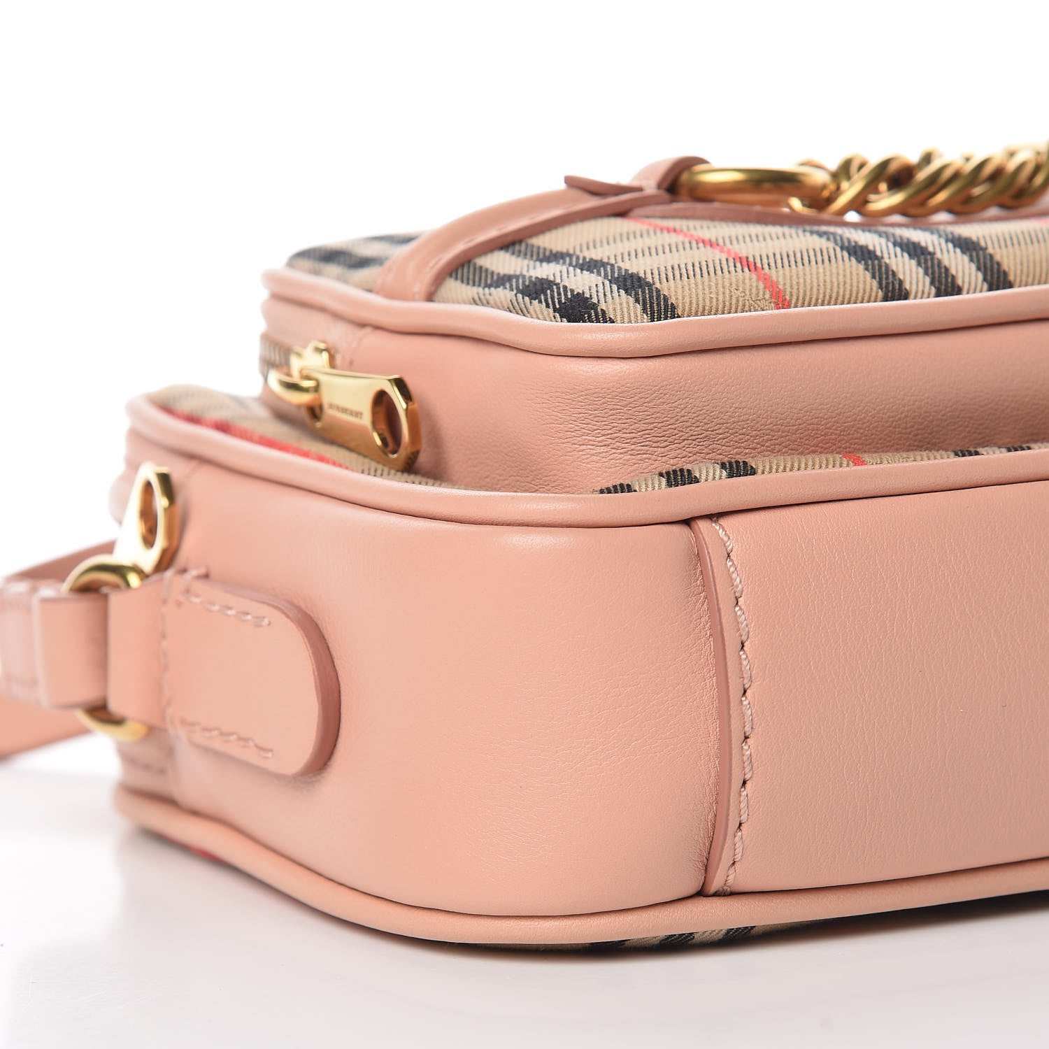 Burberry Smooth Calfskin 1983 Knight Check Link Camera Bag Peach 8 of 9