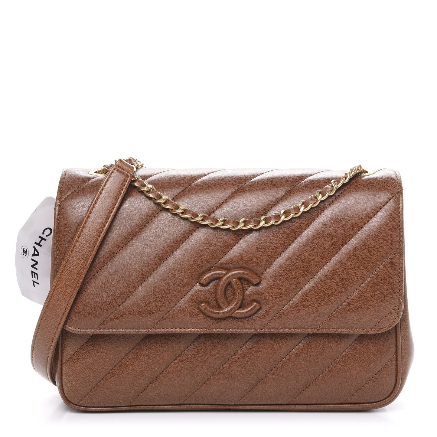 Lambskin Quilted Jumbo Coco Vintage Flap Brown