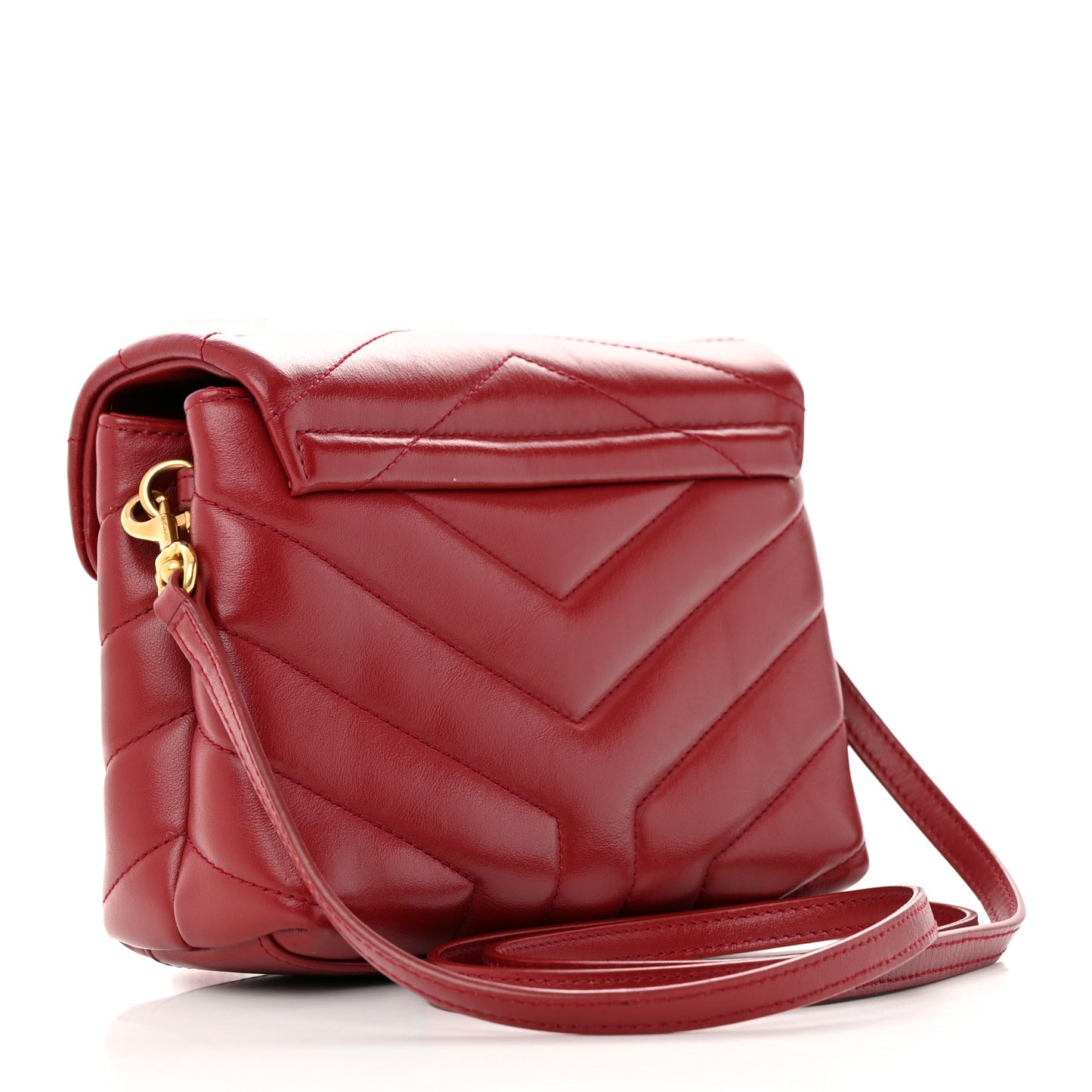 Calfskin Y Quilted Monogram Toy Loulou Crossbody Bag Rouge