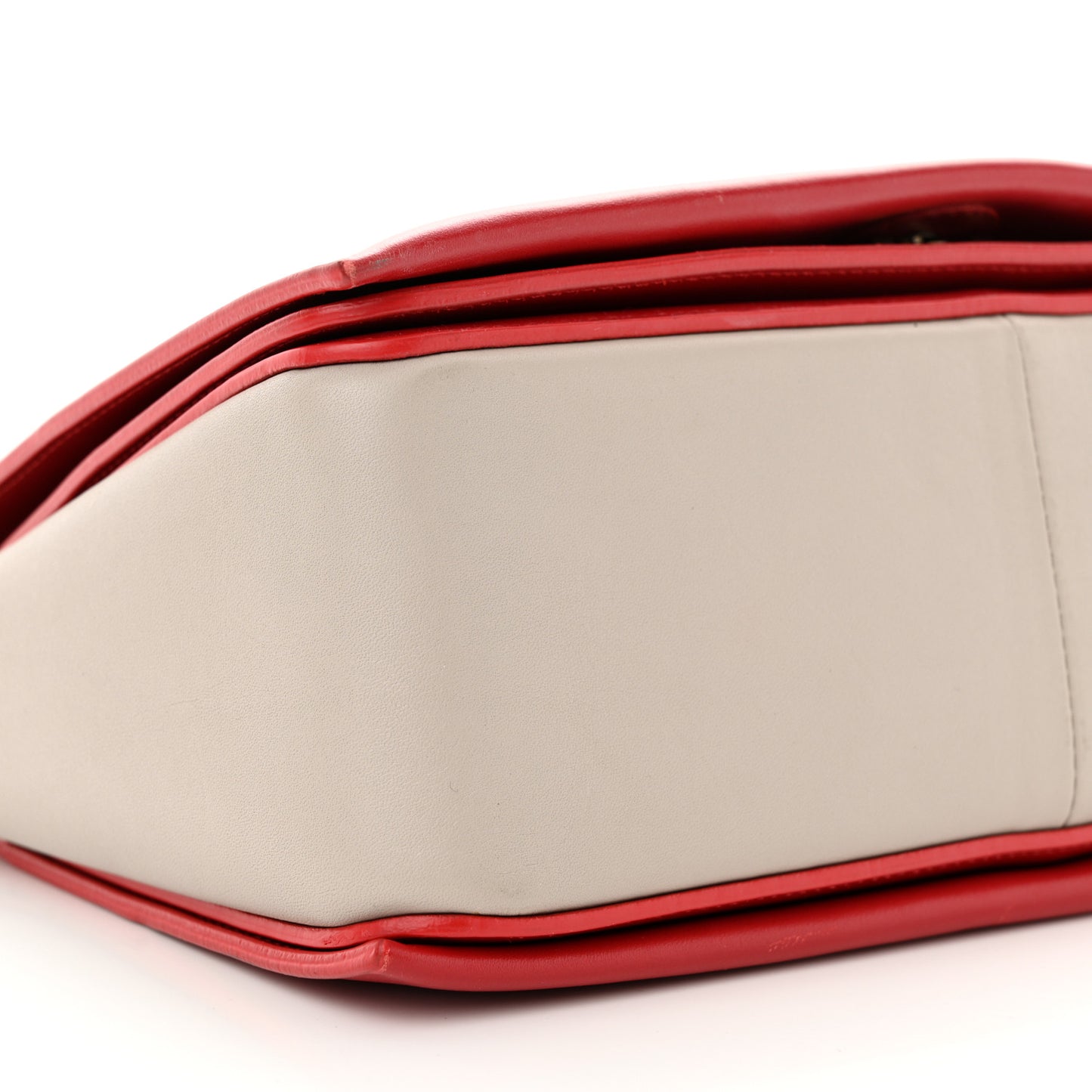 Shiny Smooth Calfskin Medium Frame Shoulder Bag Poppy Red Clay