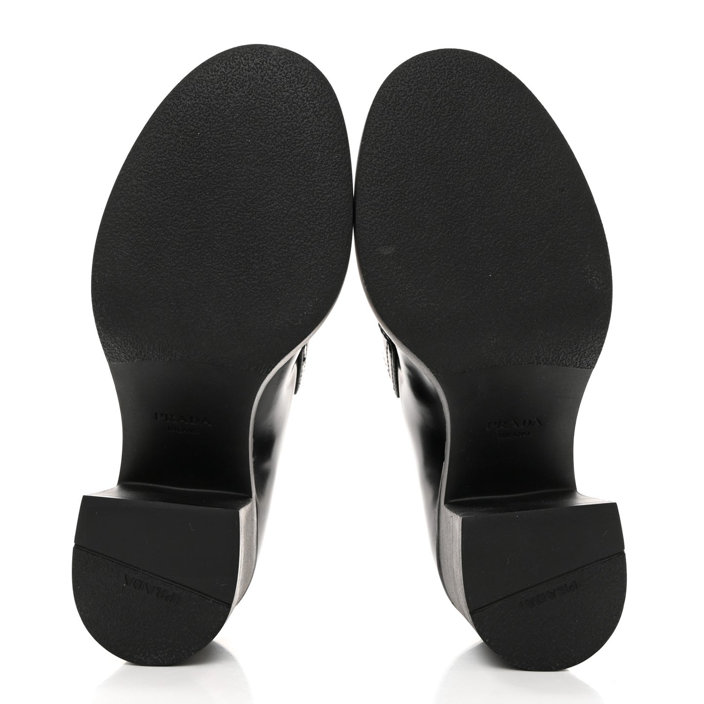 Spazzolato Metal Triangle Logo 85mm Loafers 36.5 Black