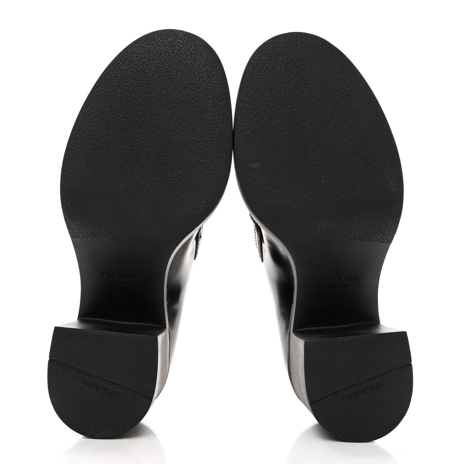 Prada Spazzolato Metal Triangle Logo 85mm Loafers 36.5 Black 5 of 8