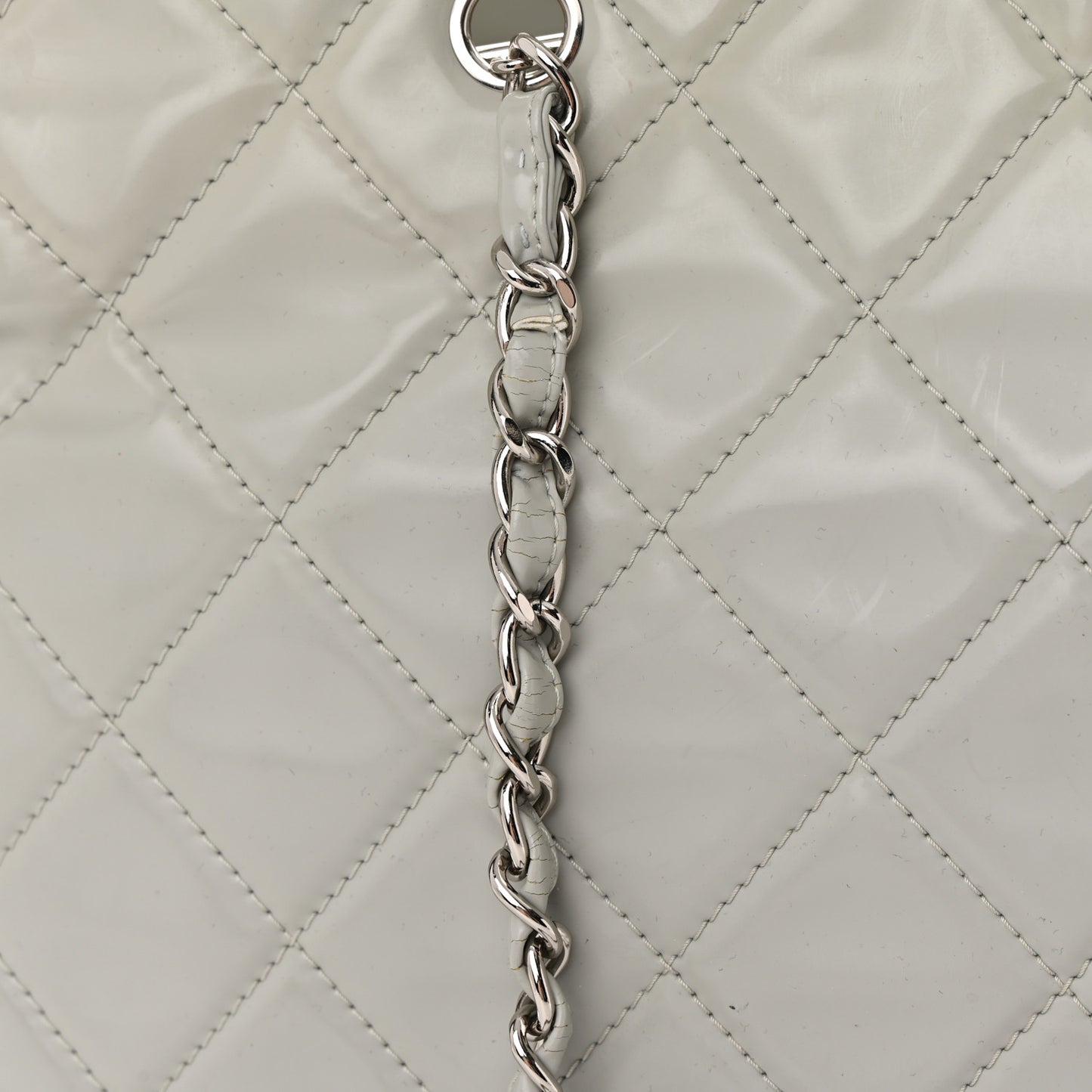 Vinyl Quilted Large In The Business Tote Light Grey