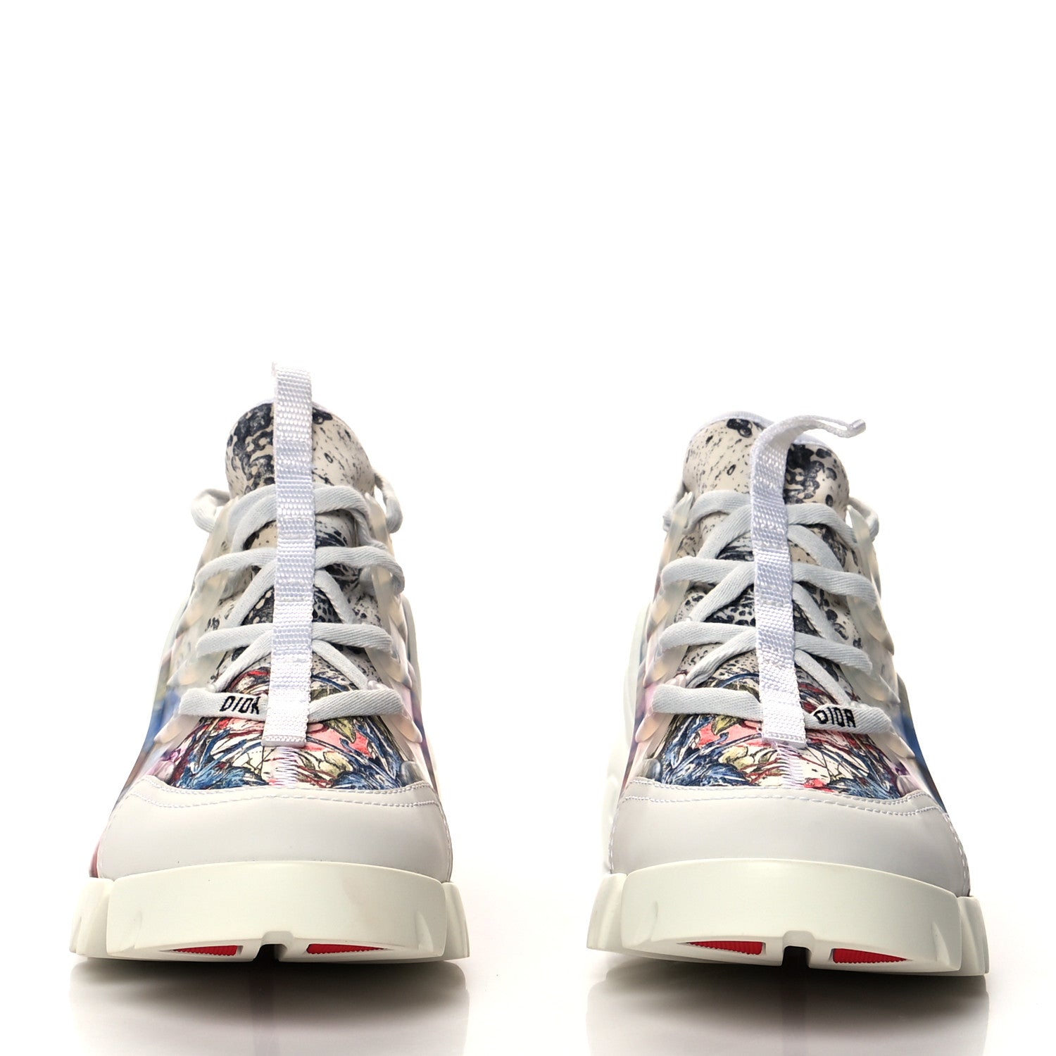 Christian Dior Neoprene Rubber Champetre Print Womens D-Connect Sneakers 37 White Multicolor 2 of 9