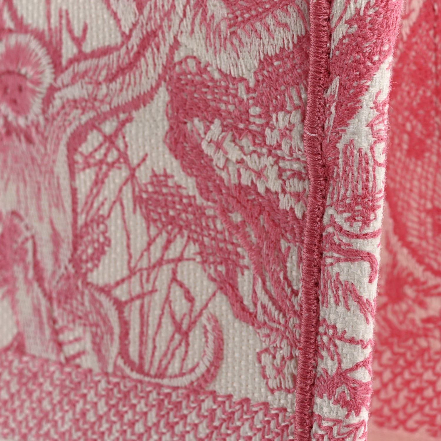 Christian Dior Canvas Embroidered Medium Dioriviera Toile De Jouy Book Tote Peony Pink 11 of 12