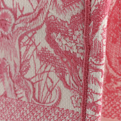 Christian Dior Canvas Embroidered Medium Dioriviera Toile De Jouy Book Tote Peony Pink 11 of 12