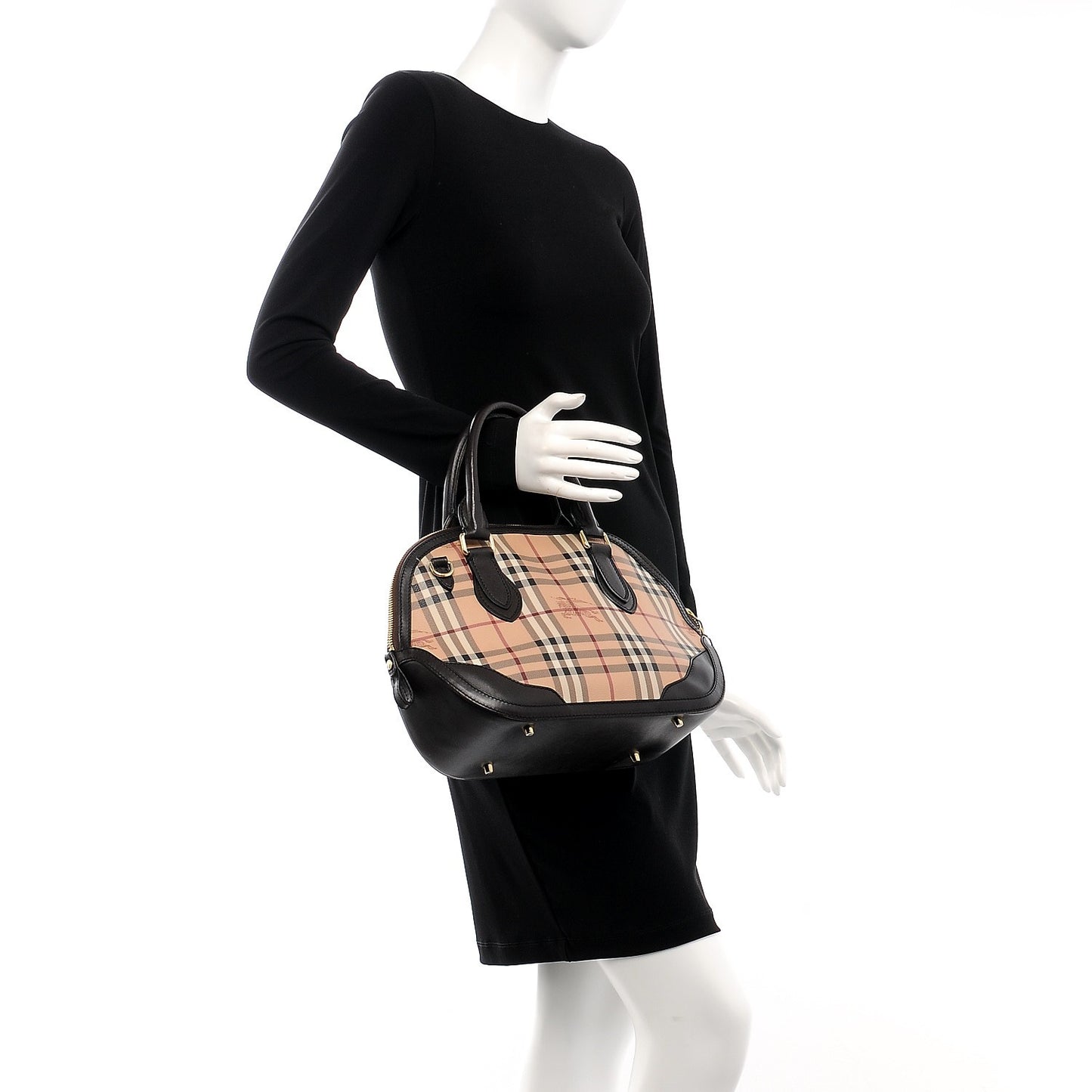 Haymarket Check Small Orchard Bowling Bag Chocolate