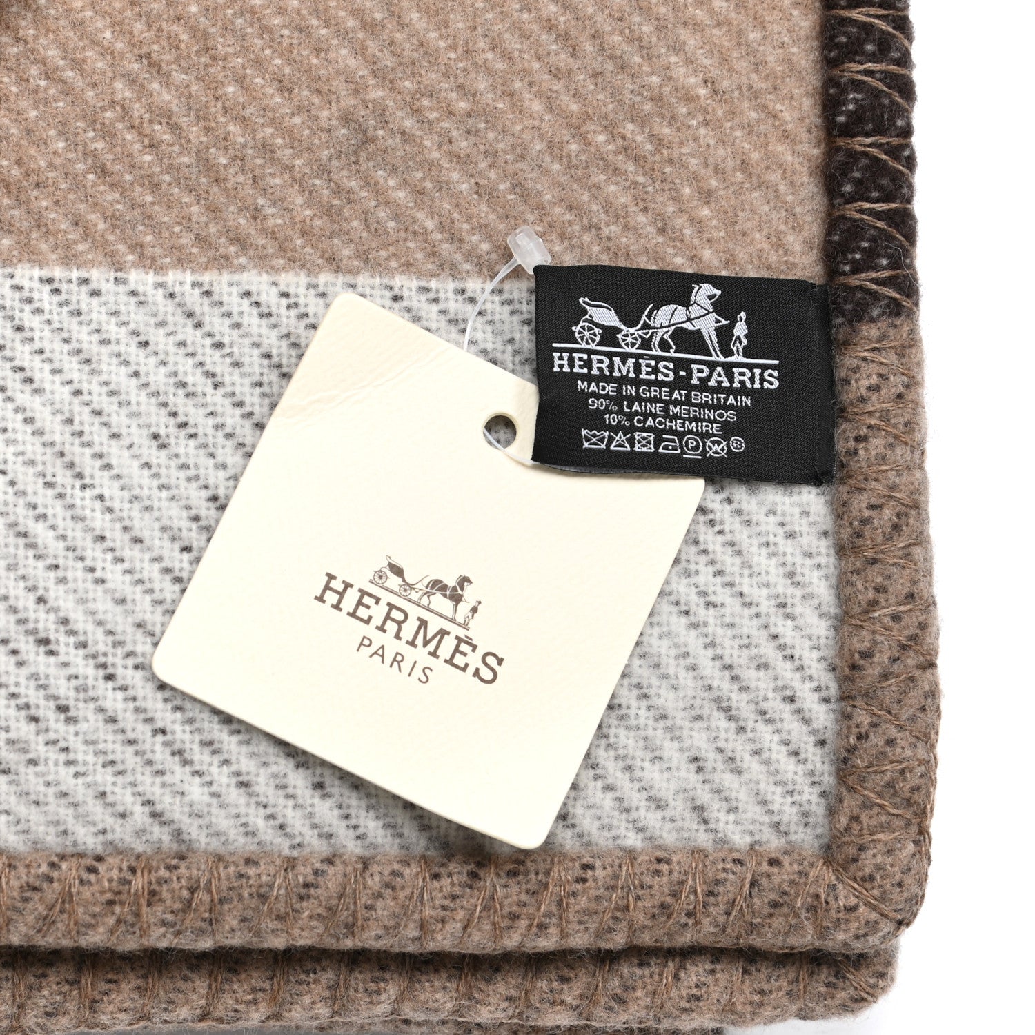 Hermes Wool Cashmere Brandebourgs Blanket Ecorce 3 of 3