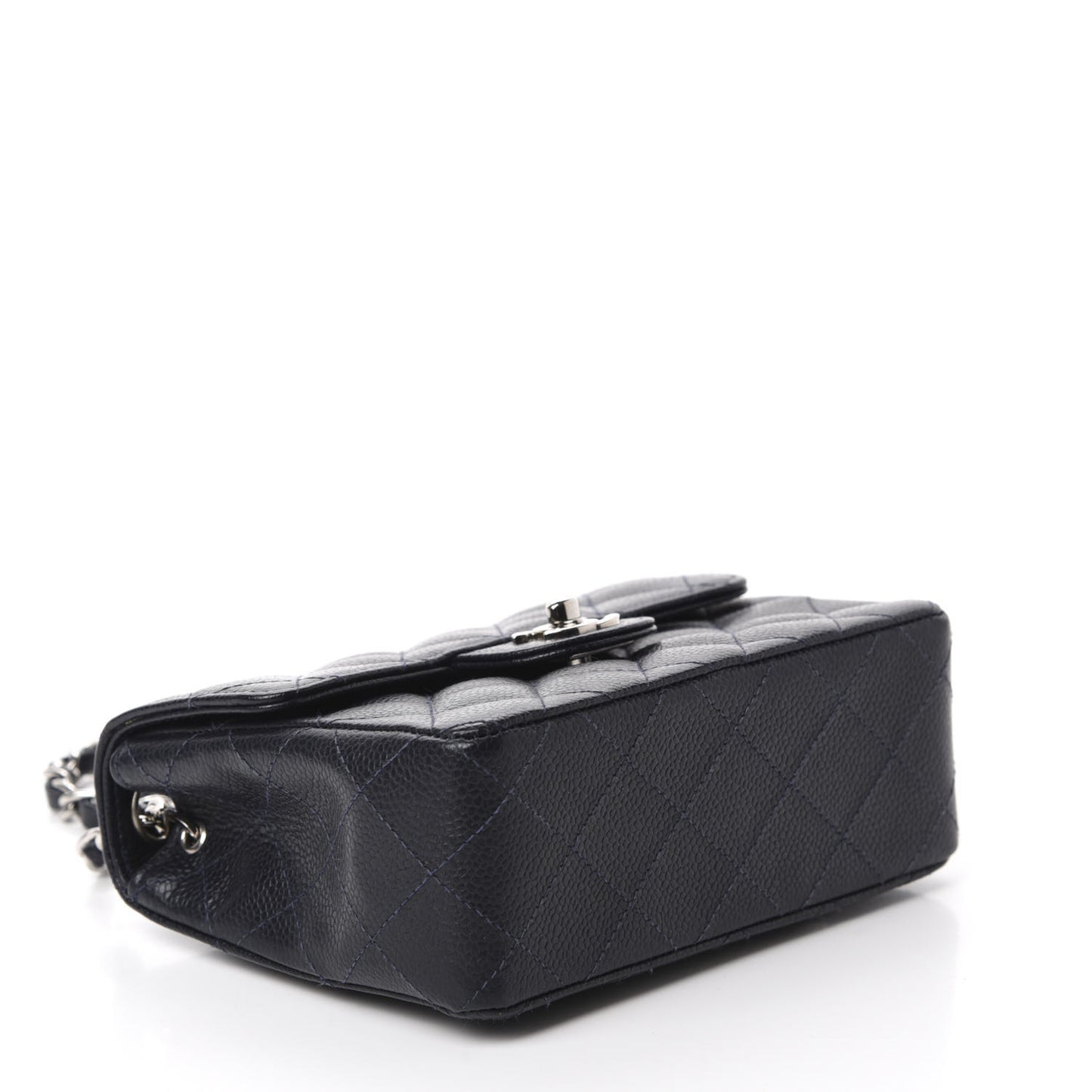 Caviar Quilted Mini Square Flap Navy