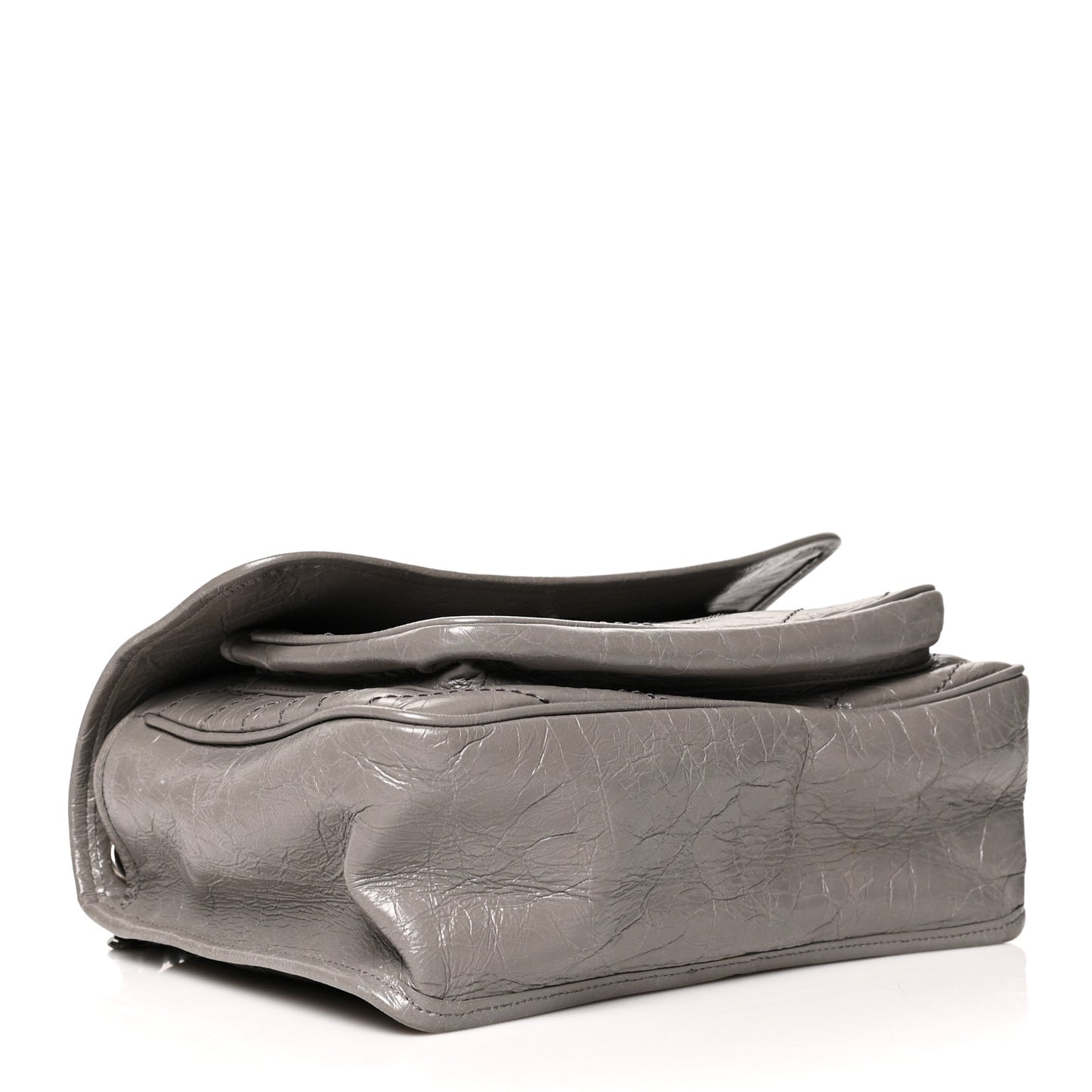 Crinkled Calfskin Matelasse Monogram Medium Niki Chain Satchel Fog