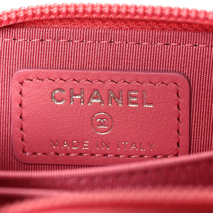 Chanel Calfskin Chevron Quilted Zip Around Boy Coin Purse Wallet Pink 6 of 9
