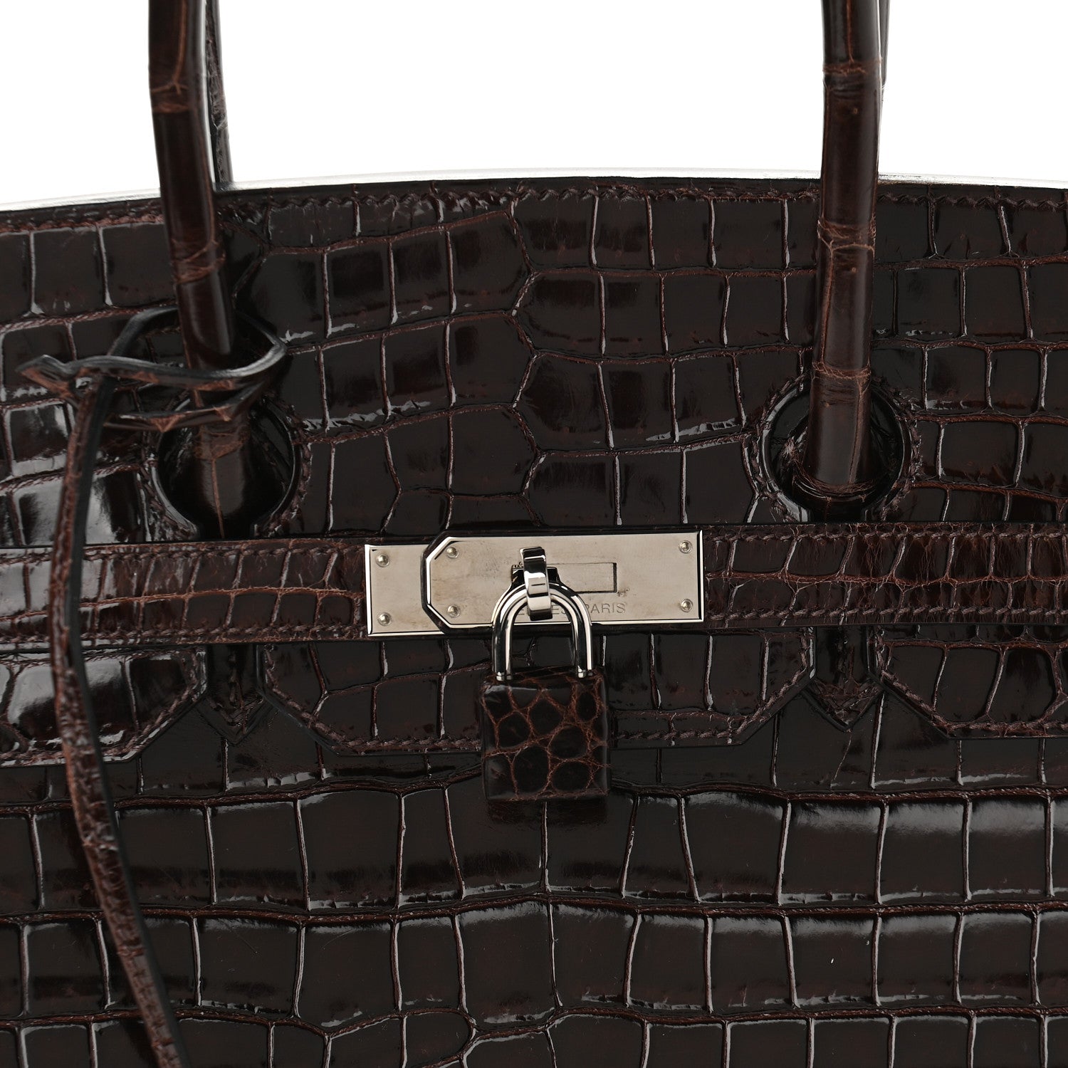 Hermes Shiny Porosus Crocodile Birkin 35 Cocoan 8 of 13