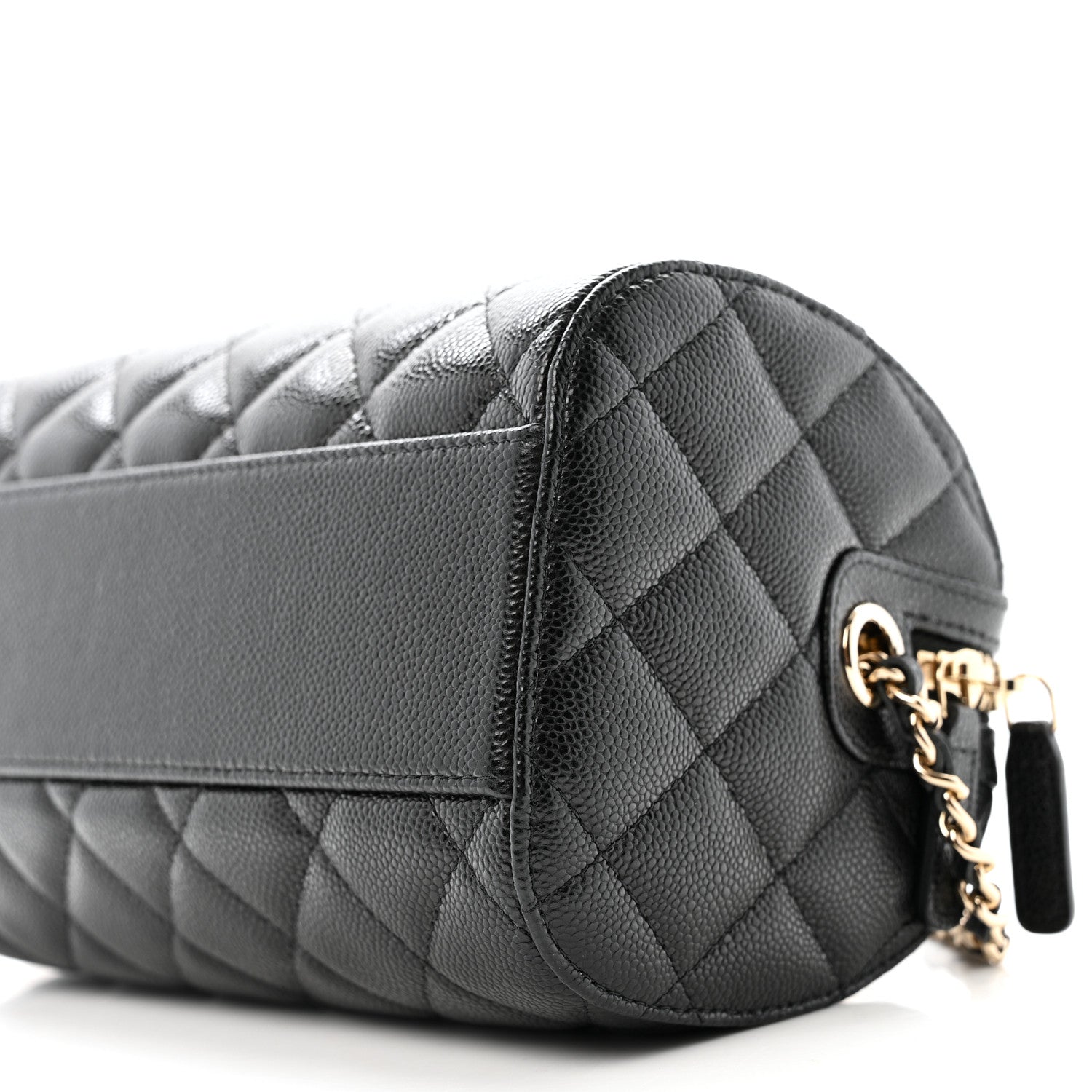 Chanel Caviar Quilted Barrel Clutch With Chain  Black 10 of 11