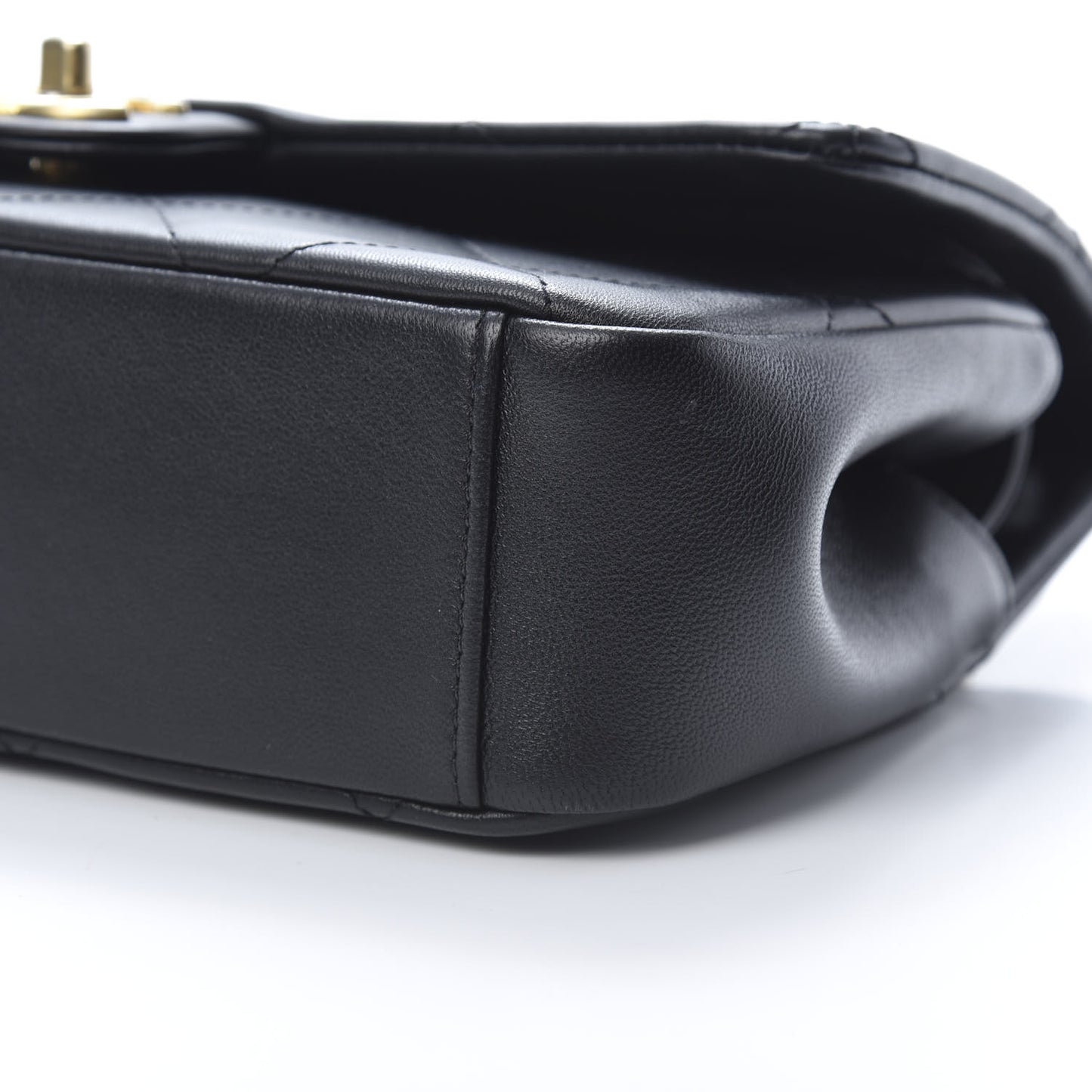 Lambskin Small Chain Handle Flap Bag Black