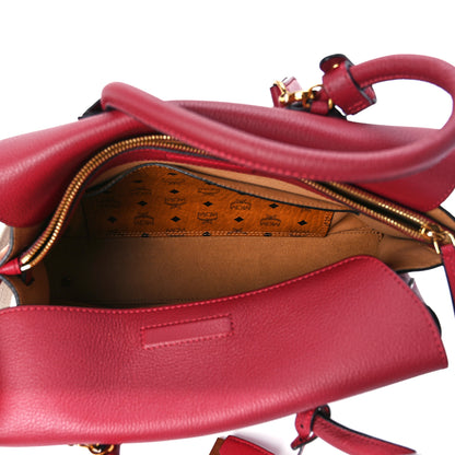 MCM Grained Calfskin Medium Milla Tote Ruby Red 5 of 13