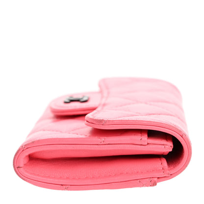 Chanel Lambskin Quilted Flap Card Holder Wallet Pink 10 of 16