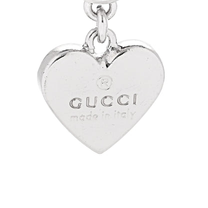 Gucci Sterling Silver Crystal Trademark Heart Pendant Necklace Red 6 of 6